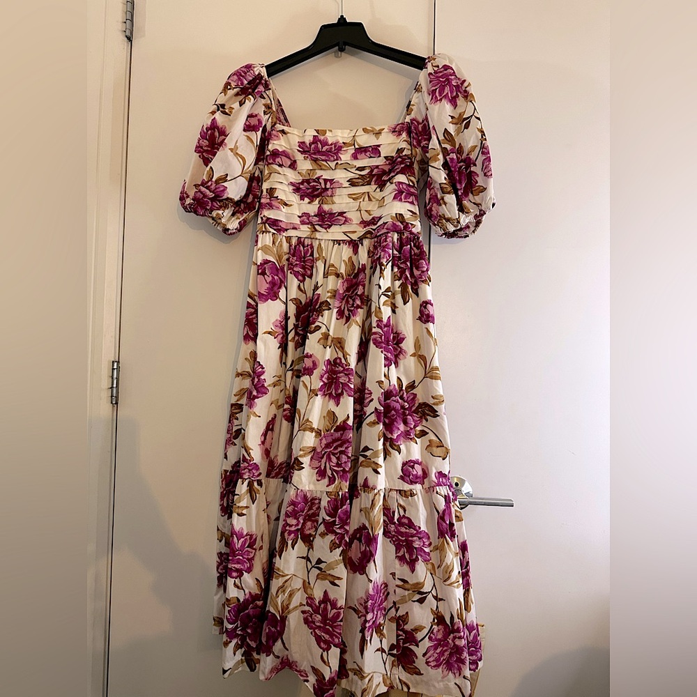 Abercrombie & Fitch Midi Pink Floral Dress